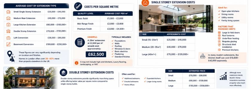Average Cost of a House Extension in the UK 